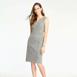 ANN TAYLOR - PLAID KNIT SHEATH DRESS SIZE 0; Work Dress, Office, Professional